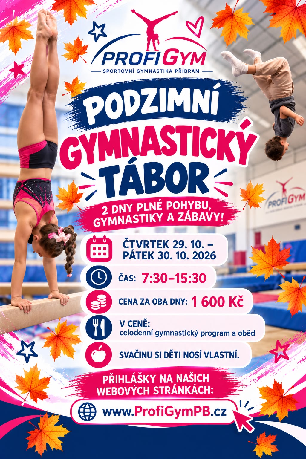 Leták — Podzimní gymnastický tábor